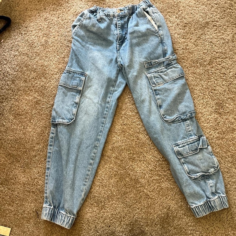 xs forever 21 high waisted cargo jeans